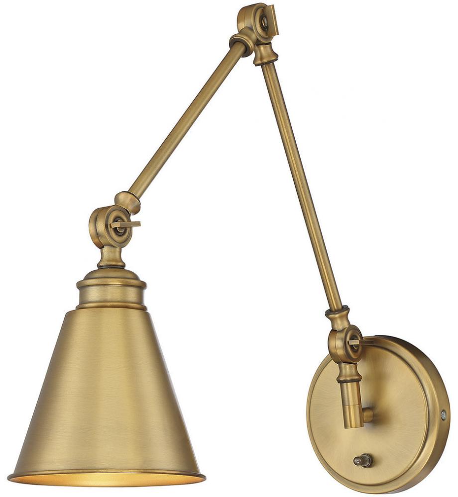 Morland 1-Light Adjustable Wall Sconce in Warm Brass