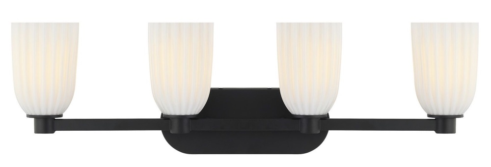 Baldwin 4-Light Bathroom Vanity Light in Matte Black