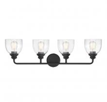 Savoy House 8-7205-4-BK - Vale 4-Light Bathroom Vanity Light in Black