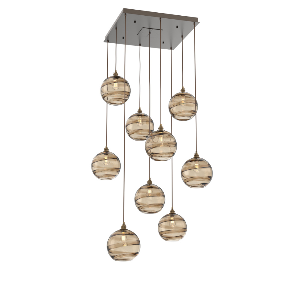 Terra Square 9pc Multi-Pendant