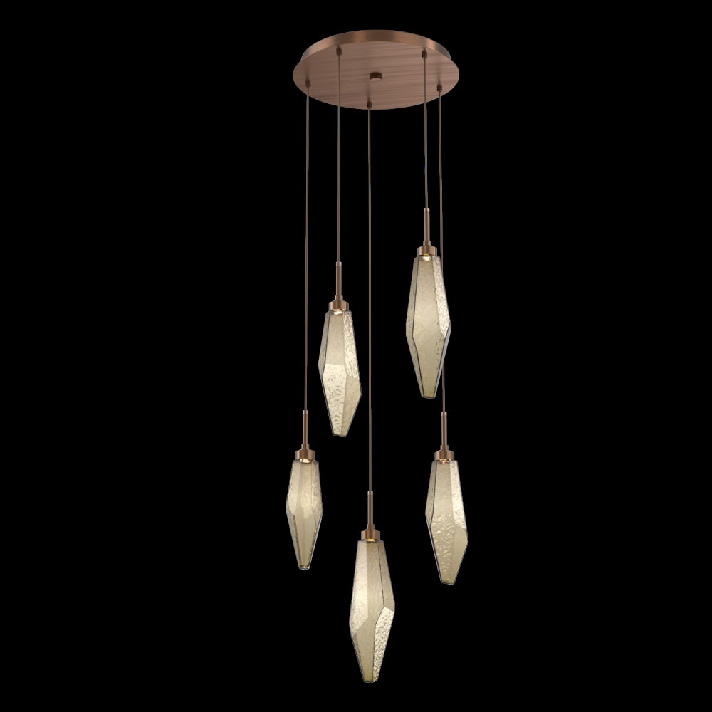 Rock Crystal Round 5pc Multi-Pendant