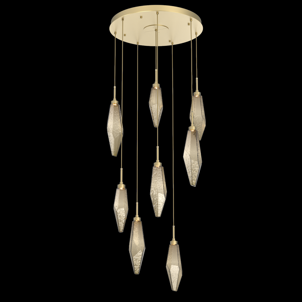 Rock Crystal Round 8pc Multi-Pendant