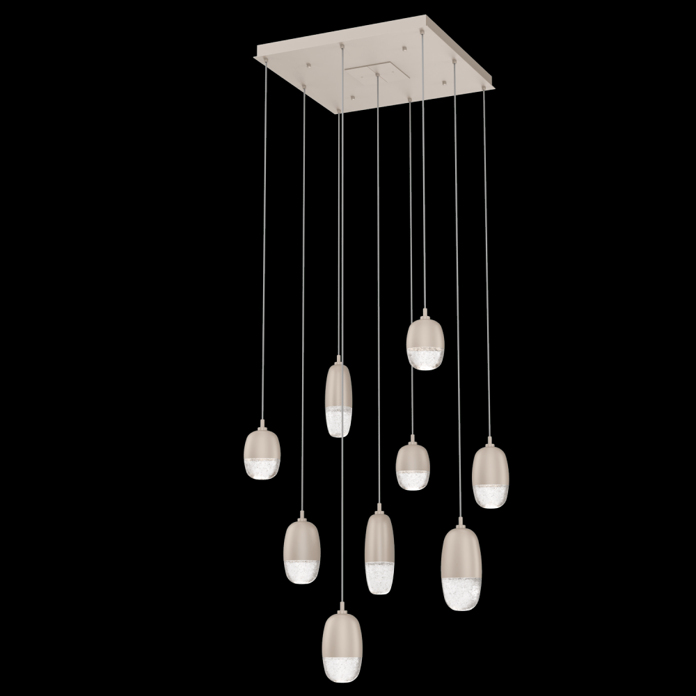 Pebble Square 9pc Multi-Pendant