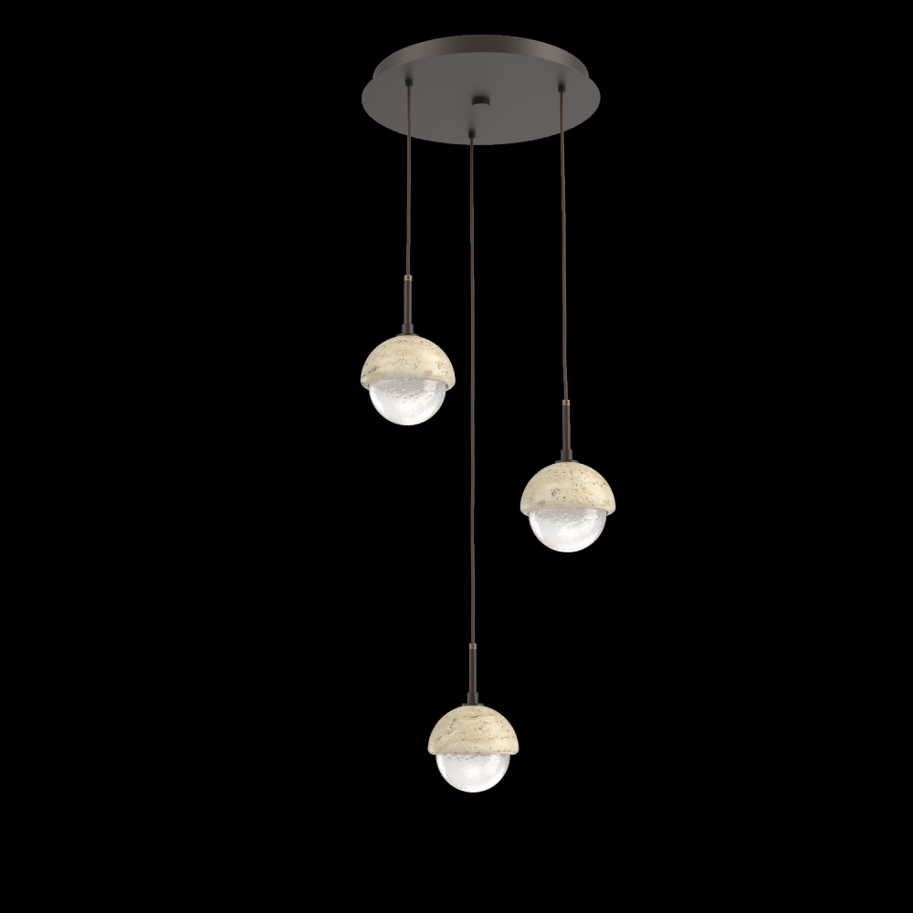 Cabochon Round 3pc Multi-Pendant