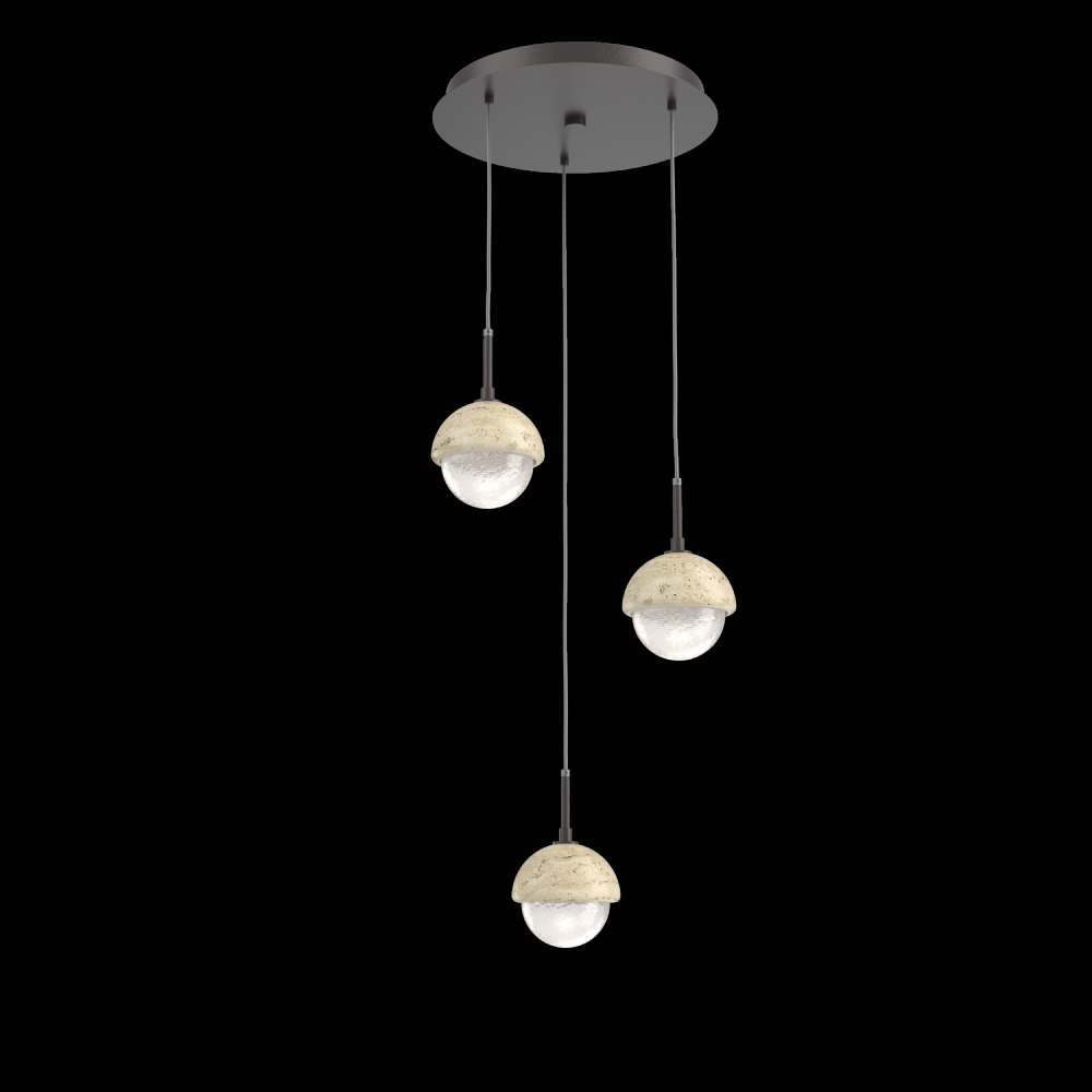 Cabochon Round 3pc Multi-Pendant