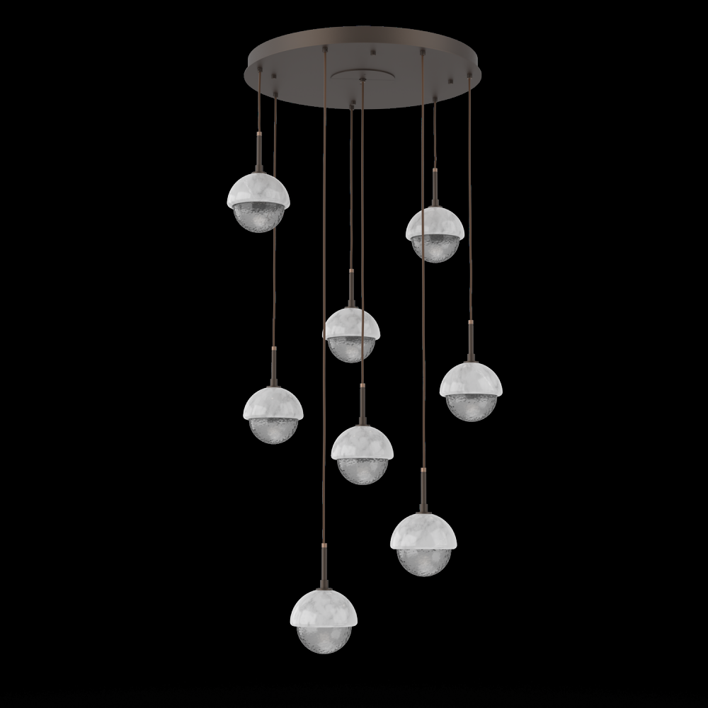 Cabochon Round 8pc Multi-Pendant