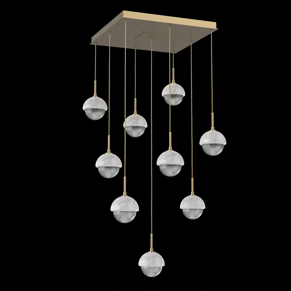 Cabochon Square 9pc Multi-Pendant