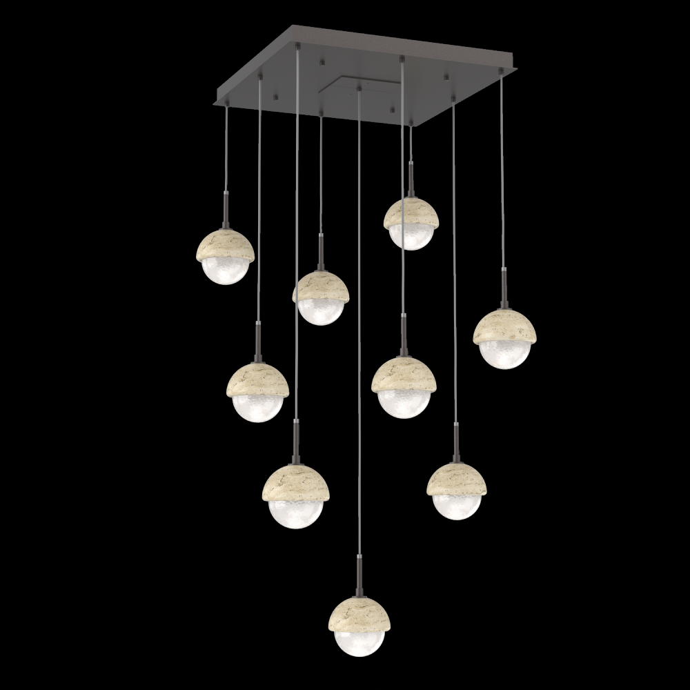 Cabochon Square 9pc Multi-Pendant