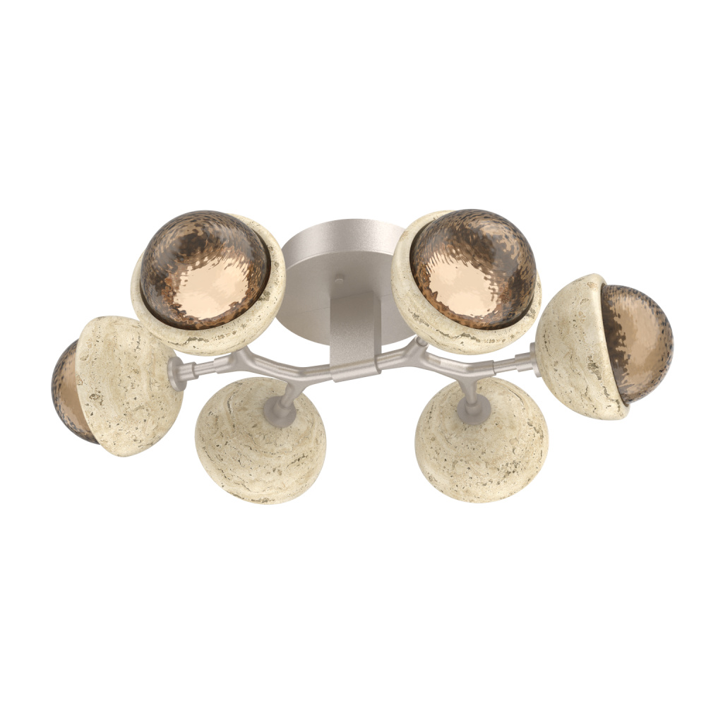 Cabochon Flush Mount Beige Silver