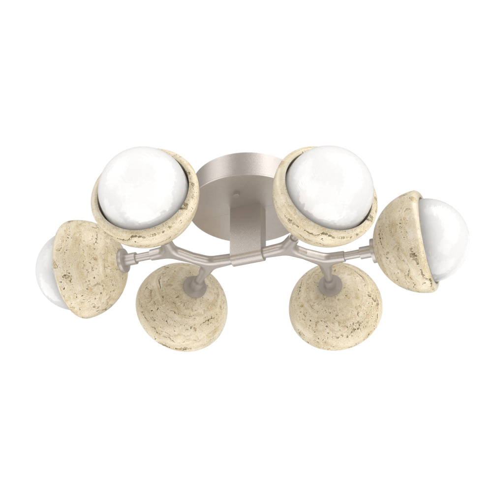Cabochon Flush Mount Beige Silver
