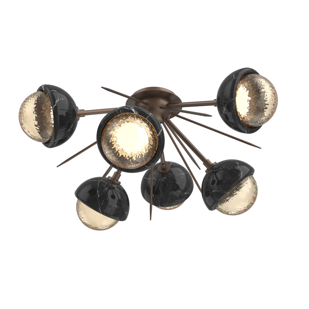 Cabochon Semi Flush Mount Burnished Bronze