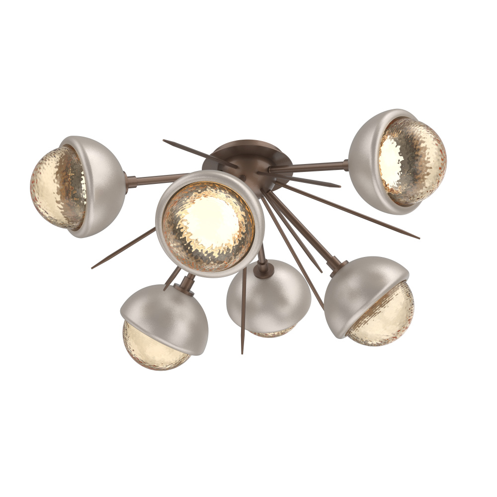 Cabochon Semi Flush Mount Burnished Bronze