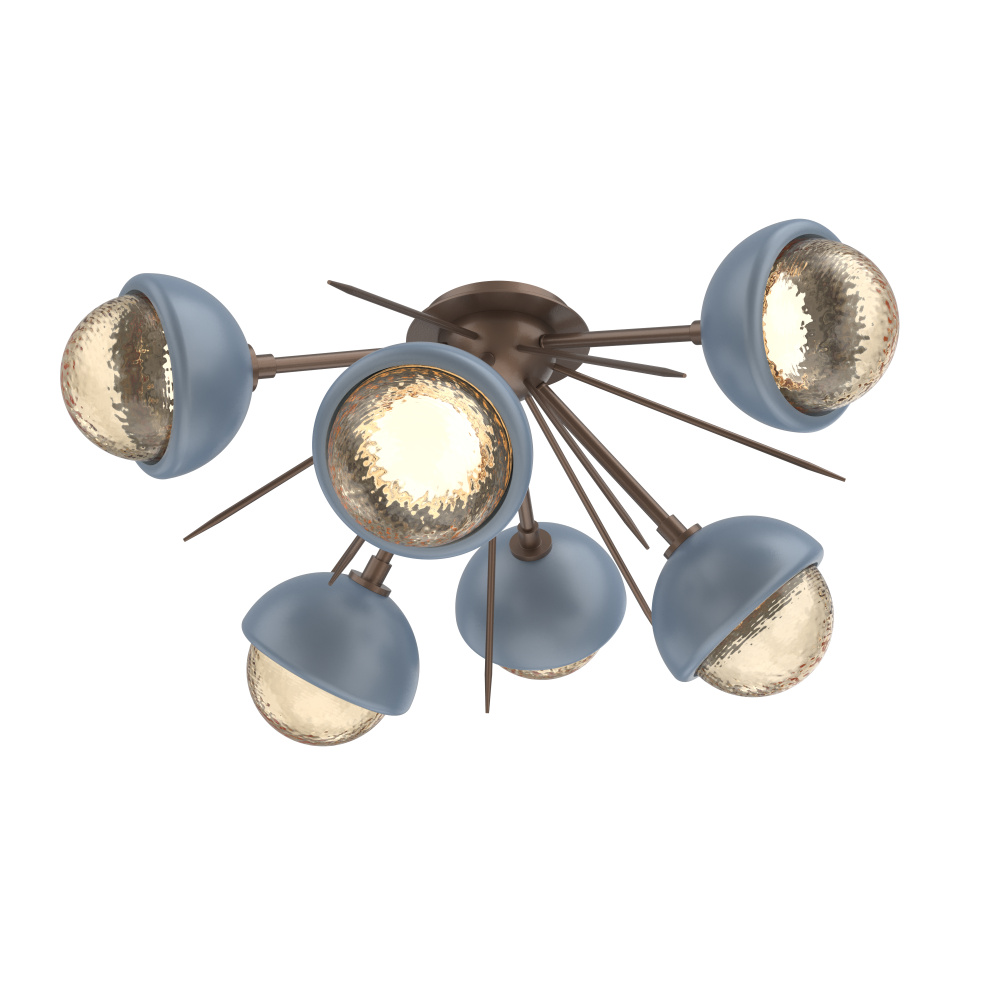 Cabochon Semi Flush Mount Burnished Bronze