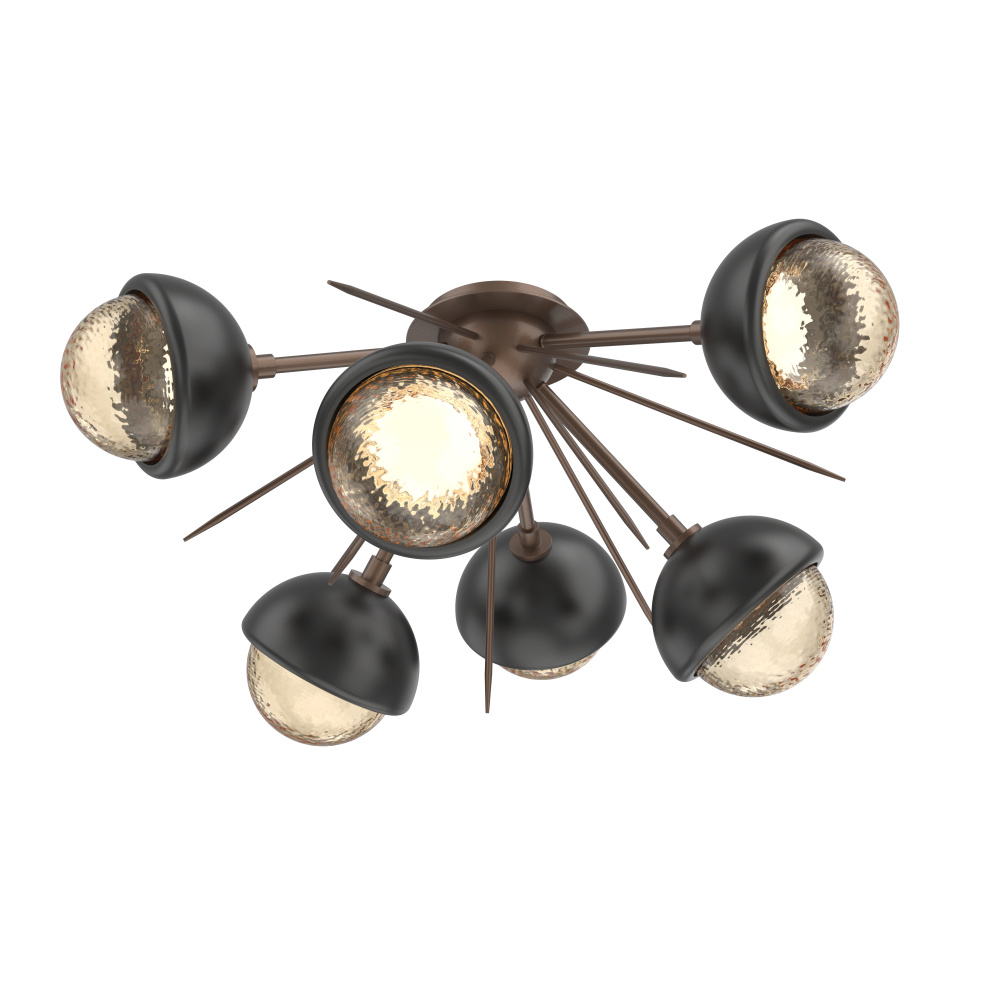 Cabochon Semi Flush Mount Burnished Bronze