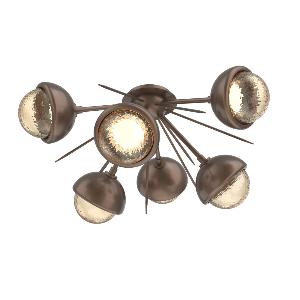 Cabochon Semi Flush Mount Burnished Bronze