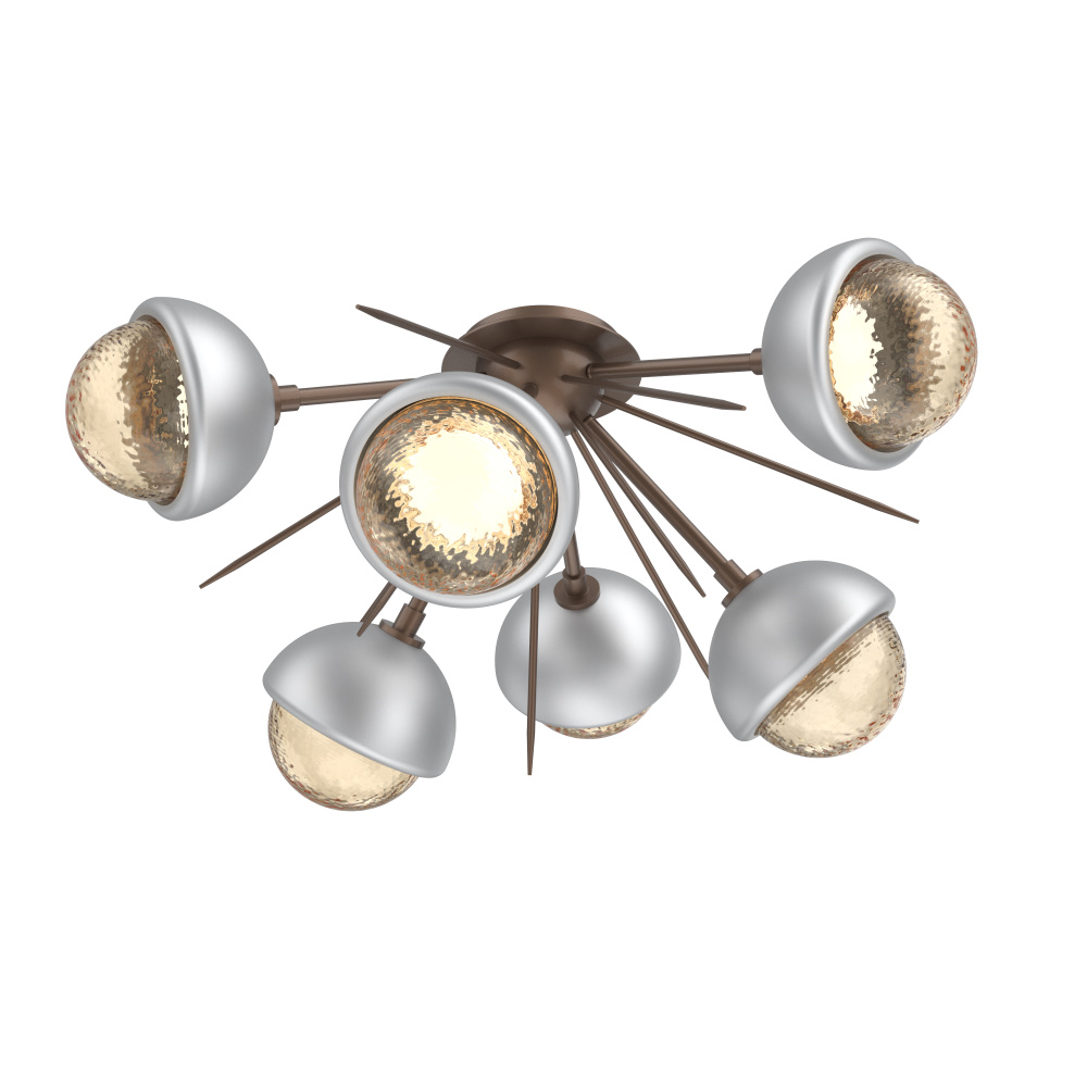 Cabochon Semi Flush Mount Burnished Bronze
