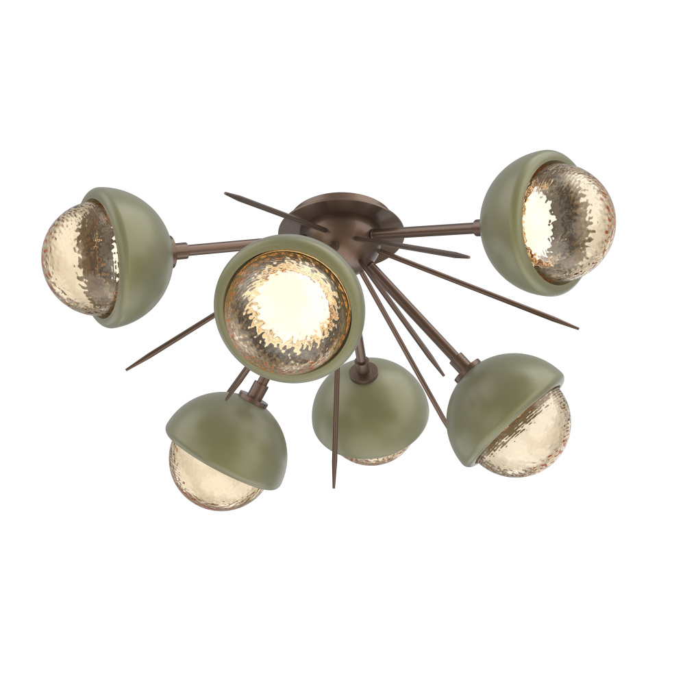 Cabochon Semi Flush Mount Burnished Bronze