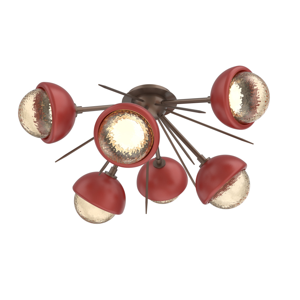 Cabochon Semi Flush Mount Burnished Bronze