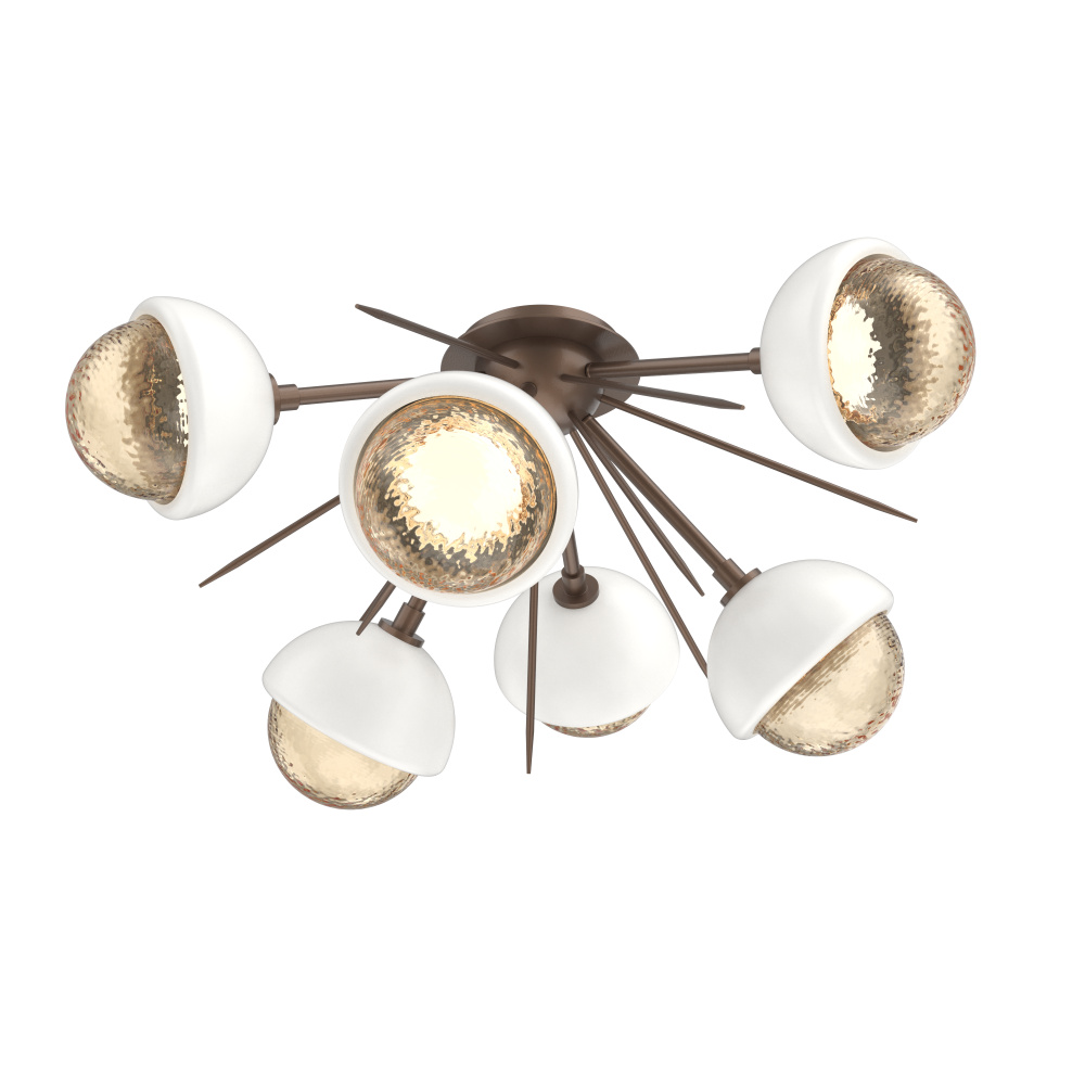 Cabochon Semi Flush Mount Burnished Bronze