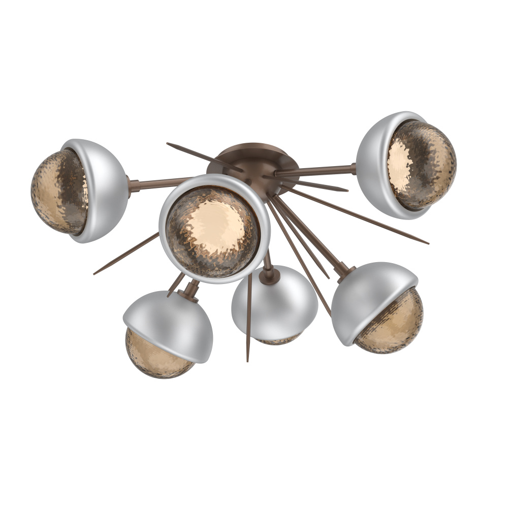 Cabochon Semi Flush Mount Burnished Bronze