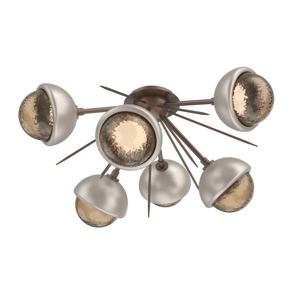 Cabochon Semi Flush Mount Burnished Bronze