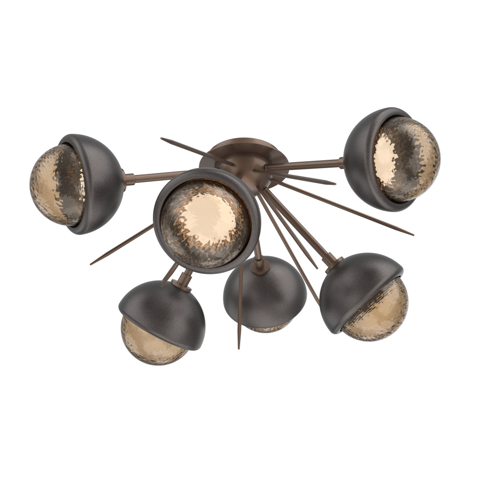 Cabochon Semi Flush Mount Burnished Bronze