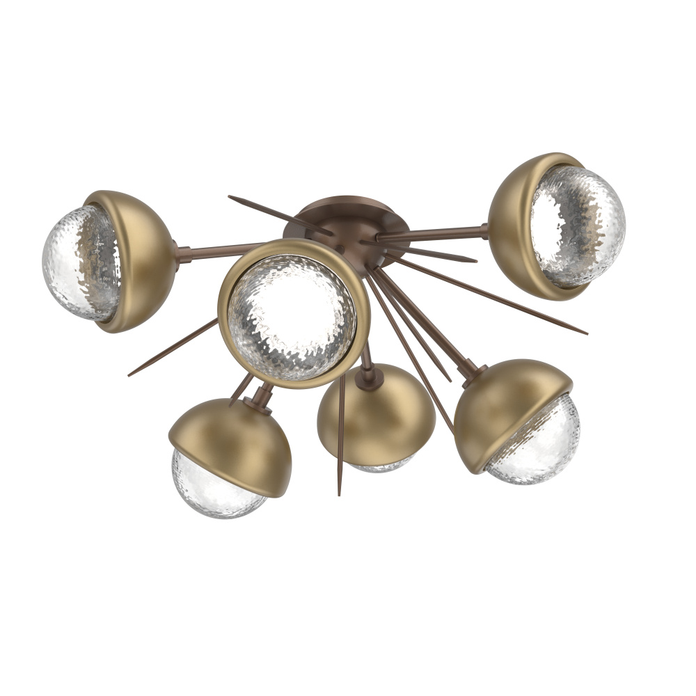Cabochon Semi Flush Mount Burnished Bronze