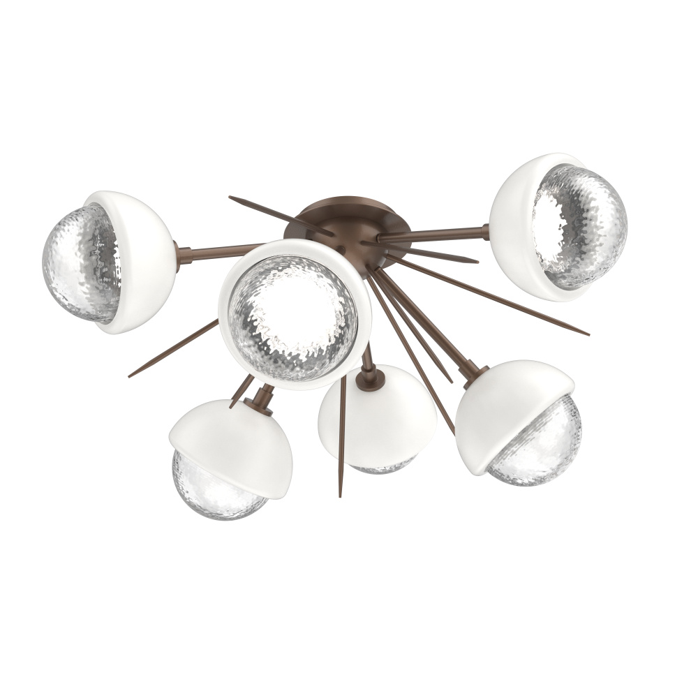 Cabochon Semi Flush Mount Burnished Bronze