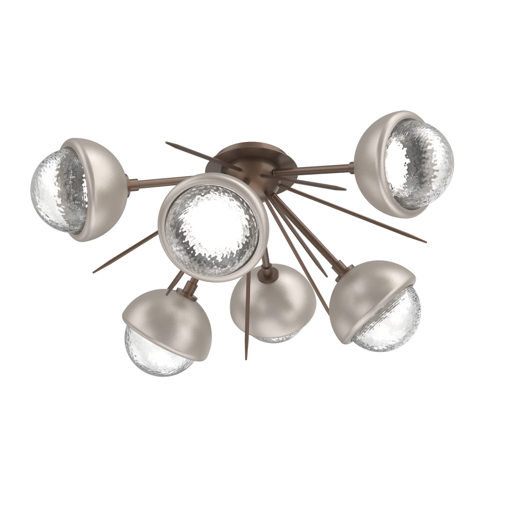 Cabochon Semi Flush Mount Burnished Bronze