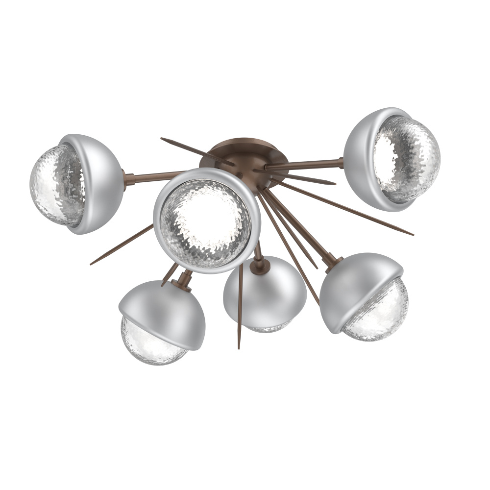 Cabochon Semi Flush Mount Burnished Bronze