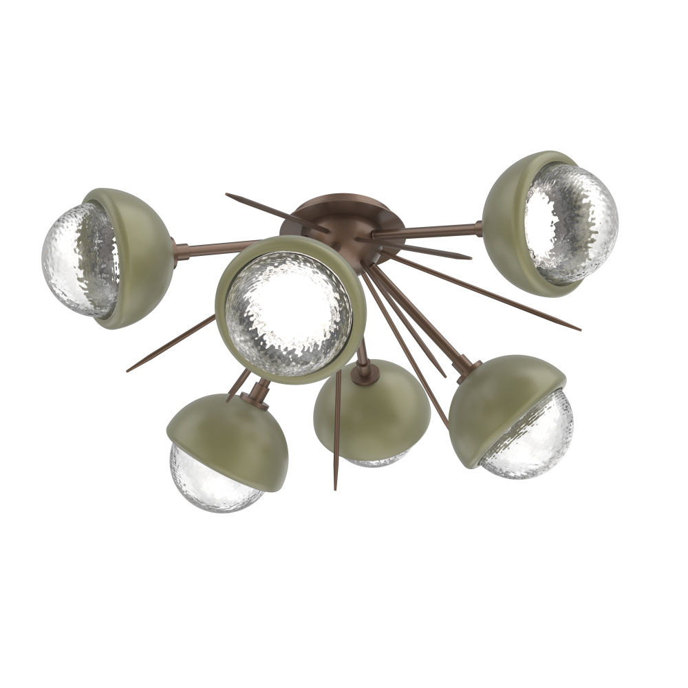 Cabochon Semi Flush Mount Burnished Bronze