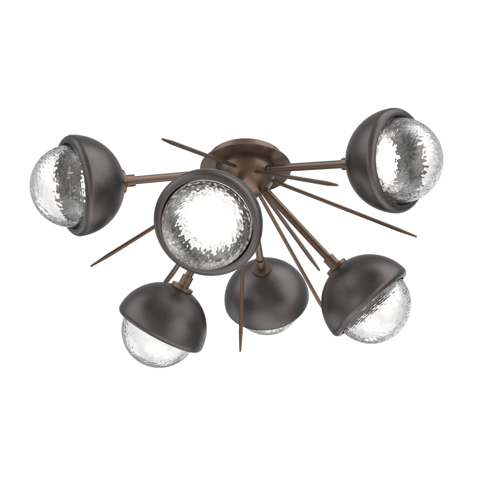 Cabochon Semi Flush Mount Burnished Bronze