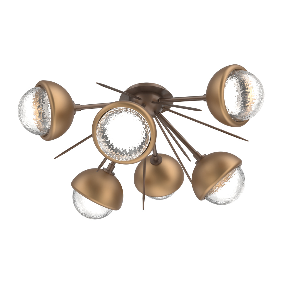 Cabochon Semi Flush Mount Burnished Bronze