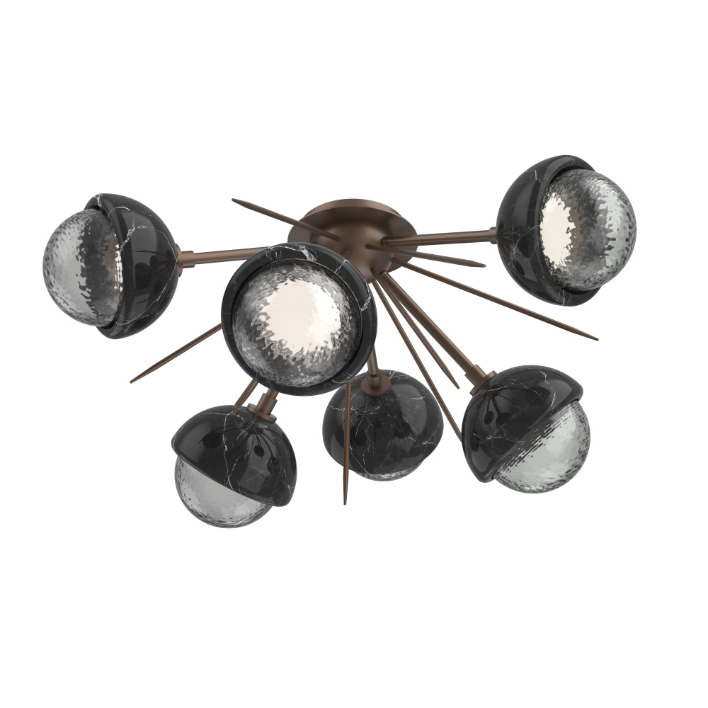 Cabochon Semi Flush Mount Burnished Bronze