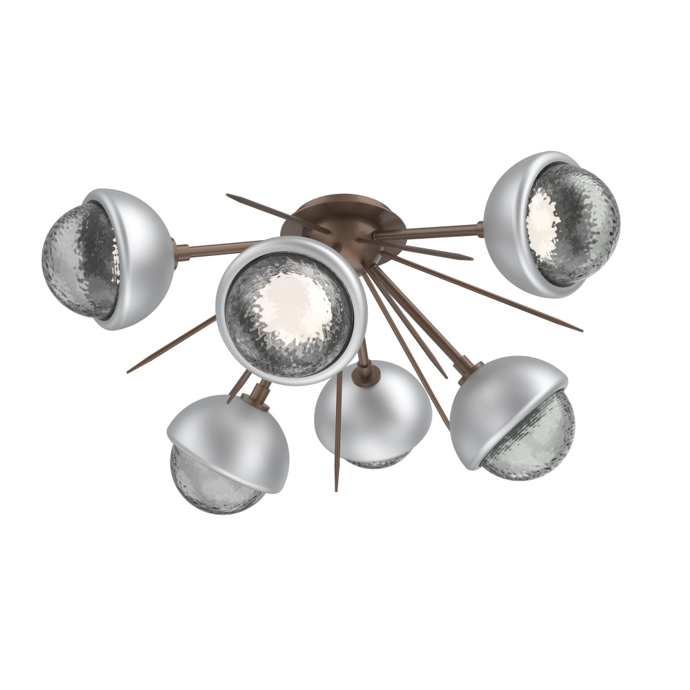 Cabochon Semi Flush Mount Burnished Bronze
