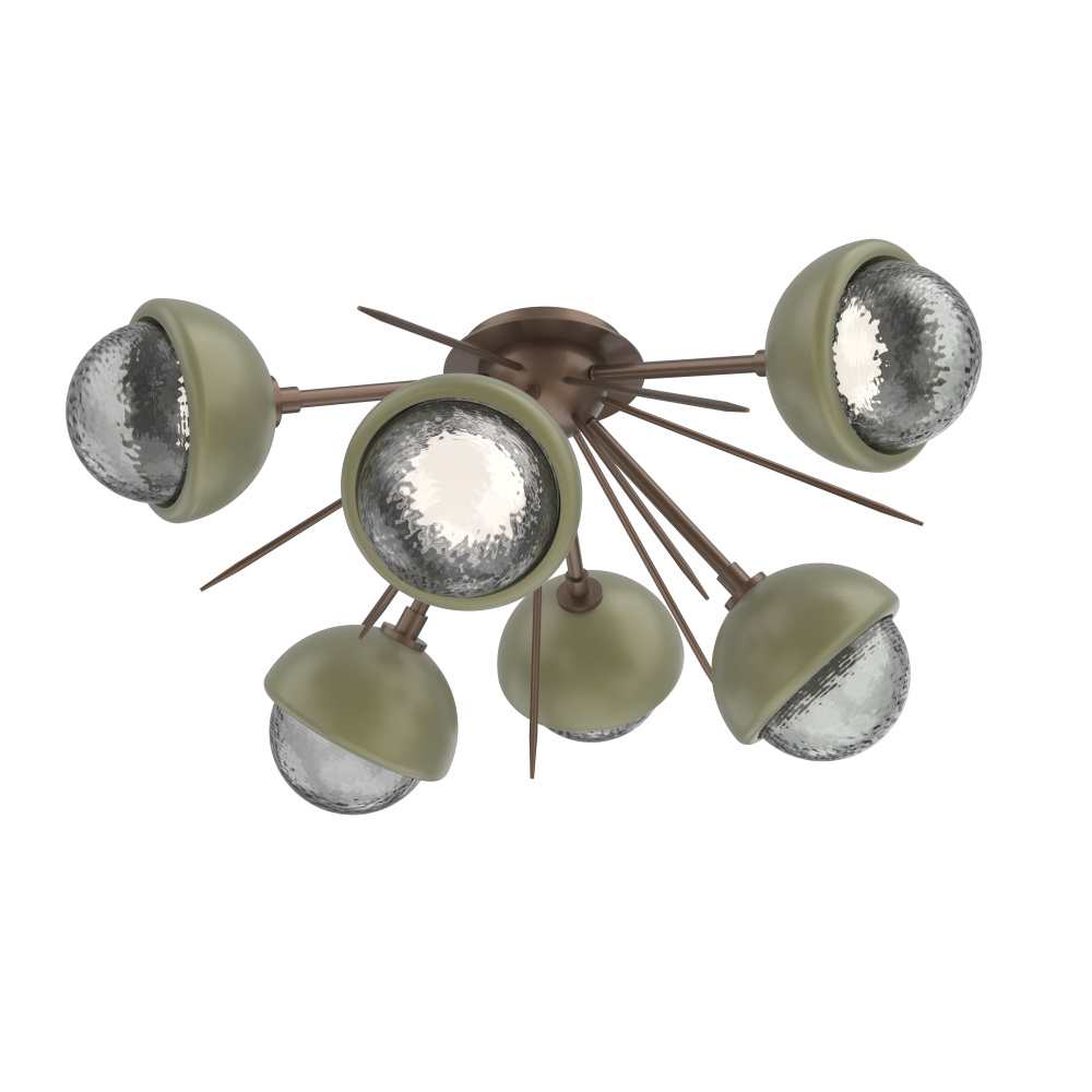 Cabochon Semi Flush Mount Burnished Bronze