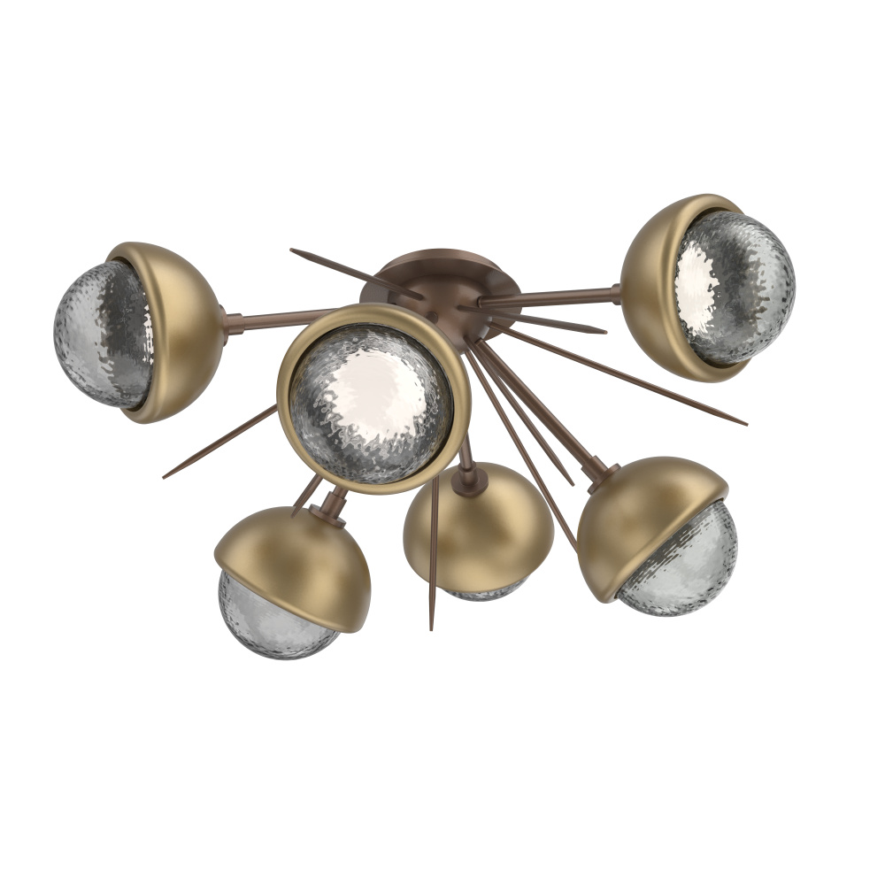 Cabochon Semi Flush Mount Burnished Bronze