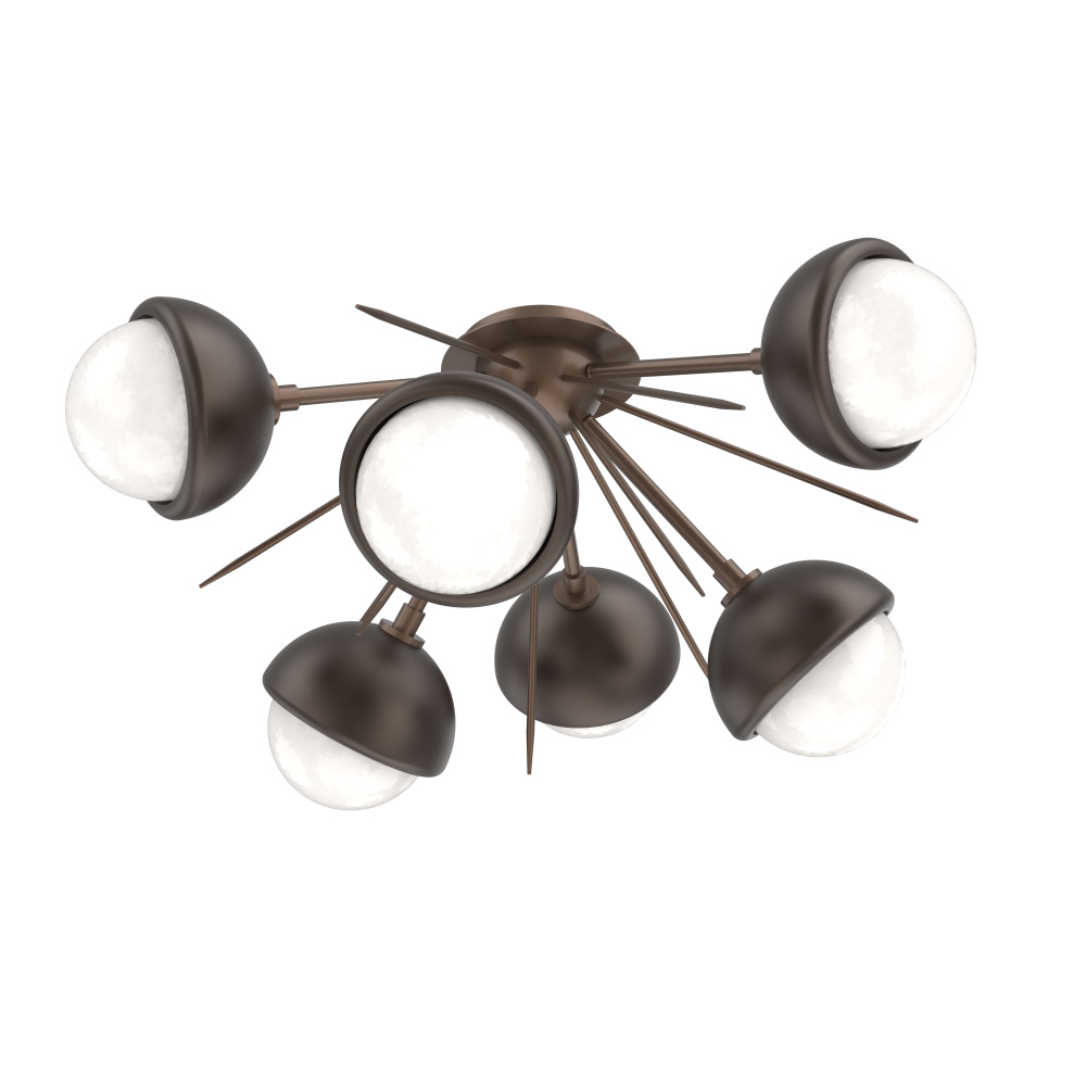 Cabochon Semi Flush Mount Burnished Bronze