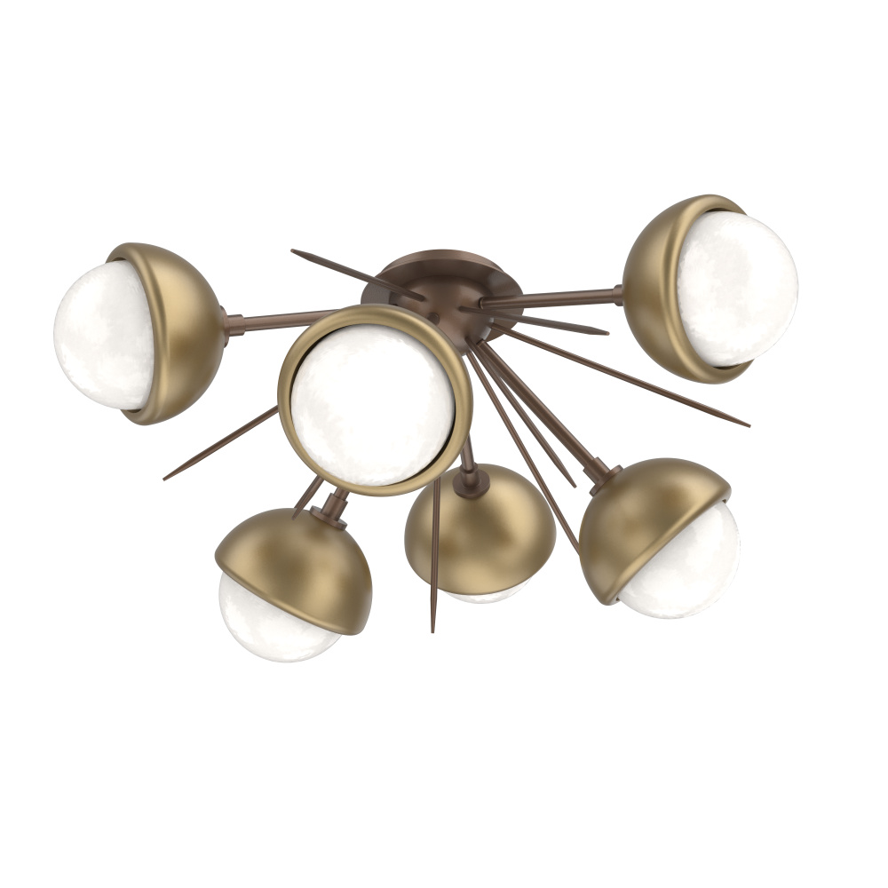 Cabochon Semi Flush Mount Burnished Bronze