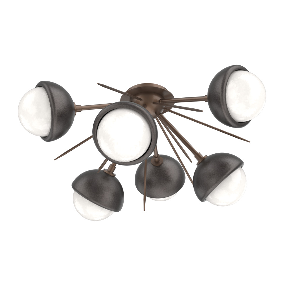 Cabochon Semi Flush Mount Burnished Bronze