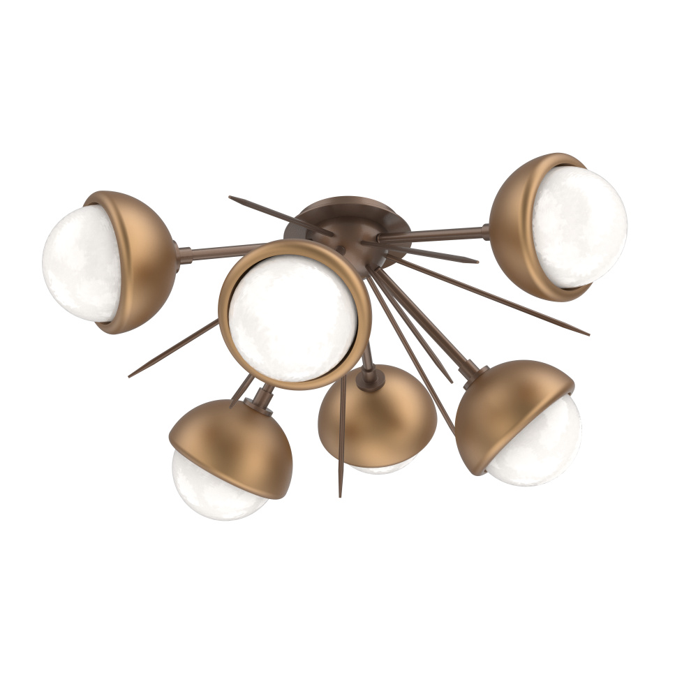 Cabochon Semi Flush Mount Burnished Bronze