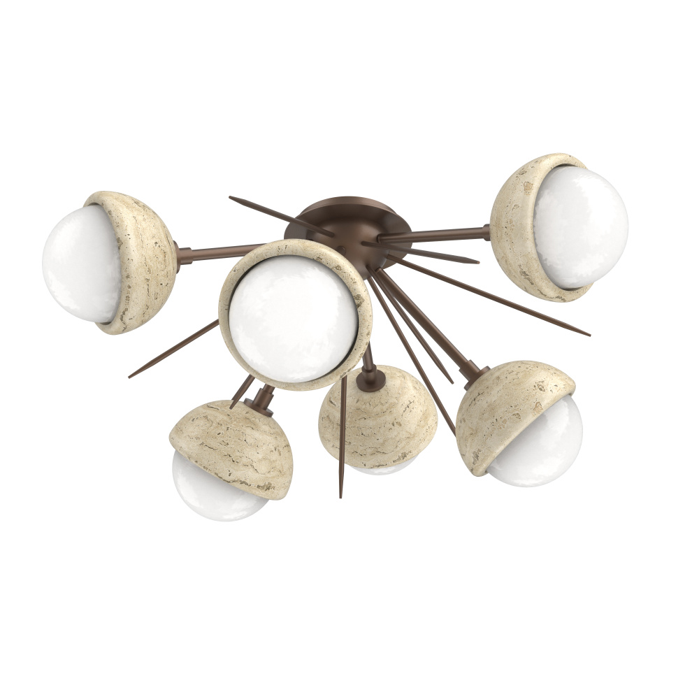 Cabochon Semi Flush Mount Burnished Bronze