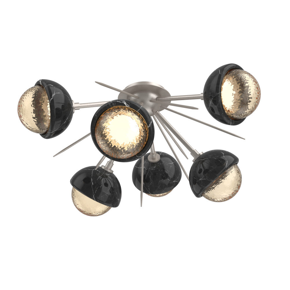 Cabochon Semi Flush Mount Beige Silver