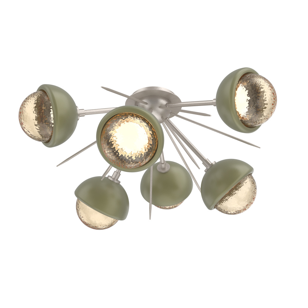 Cabochon Semi Flush Mount Beige Silver