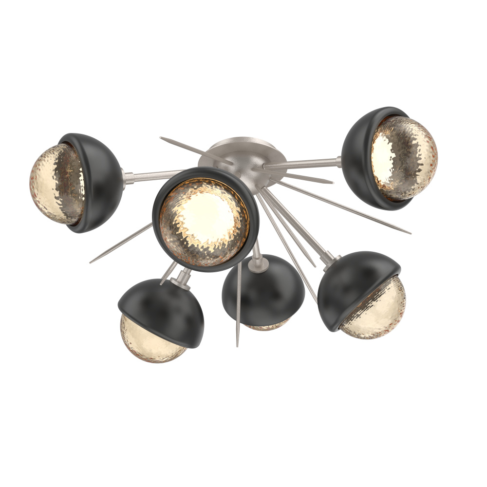 Cabochon Semi Flush Mount Beige Silver