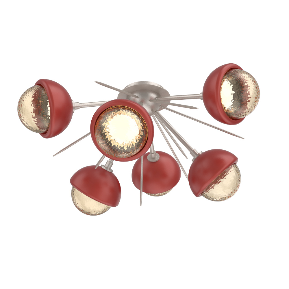 Cabochon Semi Flush Mount Beige Silver