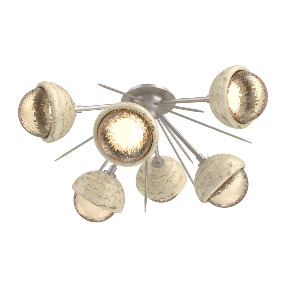 Cabochon Semi Flush Mount Beige Silver