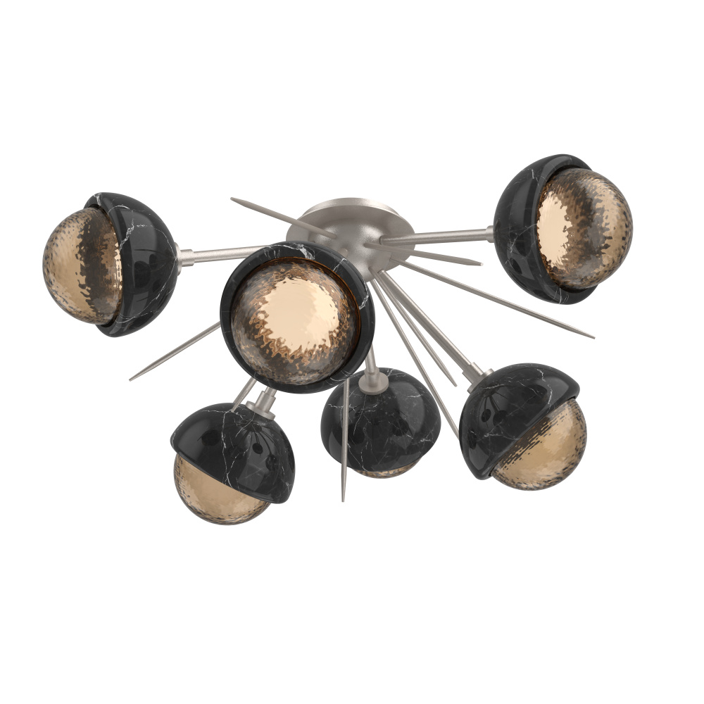 Cabochon Semi Flush Mount Beige Silver
