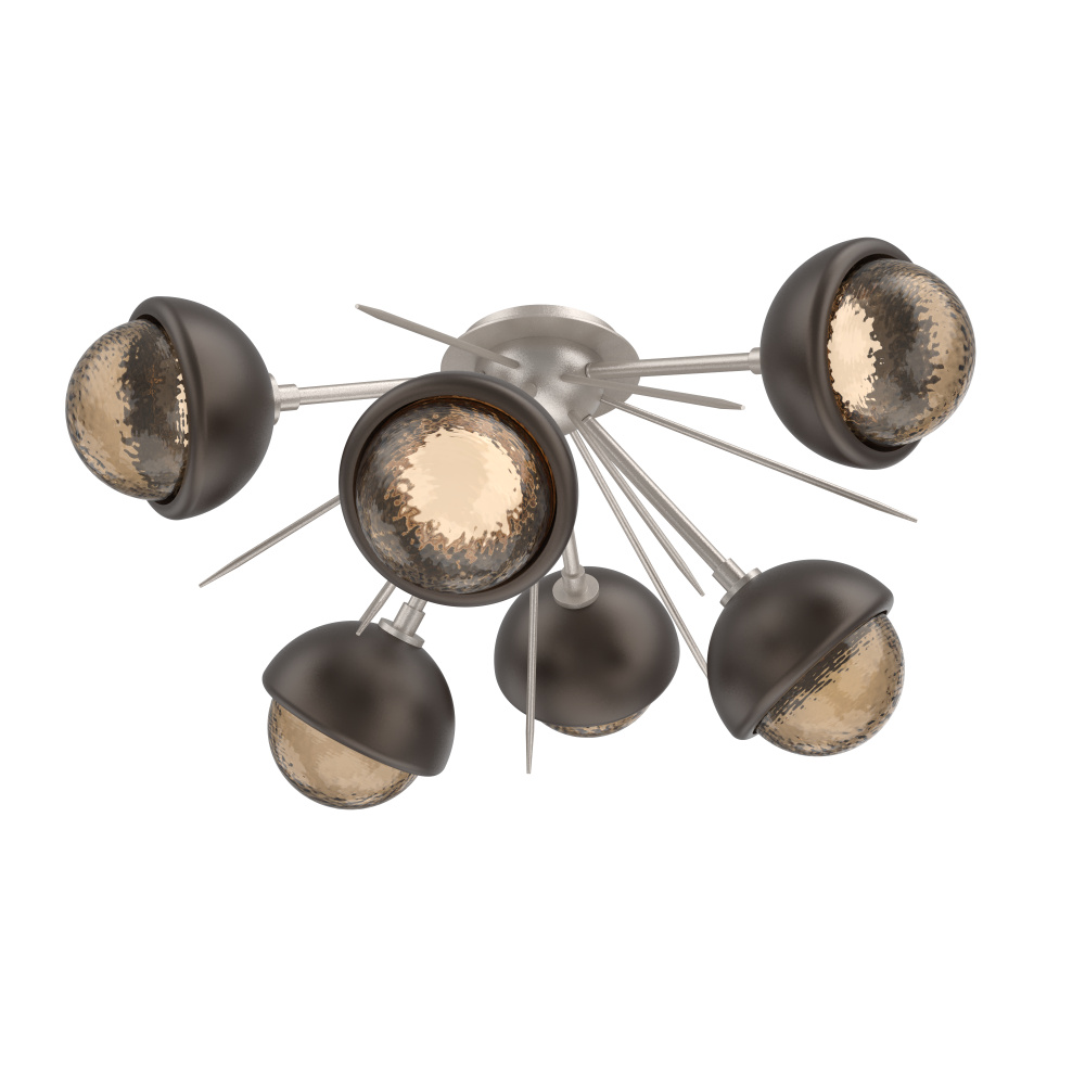 Cabochon Semi Flush Mount Beige Silver
