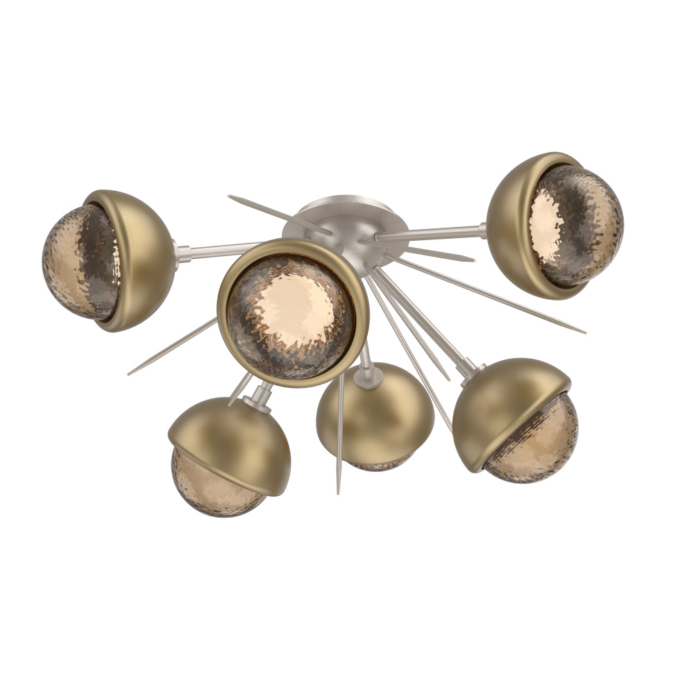 Cabochon Semi Flush Mount Beige Silver